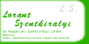 lorant szentkiralyi business card